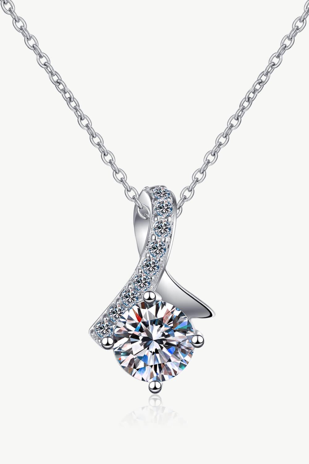 1 Carat Moissanite Sterling Pendant Necklace - Coastal Glow Velanci