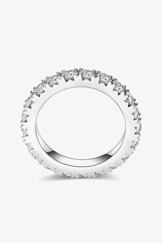 Sterling Silver Moissanite Eternity Ring Giada - Dainty Band Women's Ring Velanci