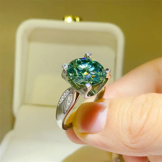 Ring Bianca - Bold 5 Carat Moissanite Sterling Silver Shine Women's Ring Velanci