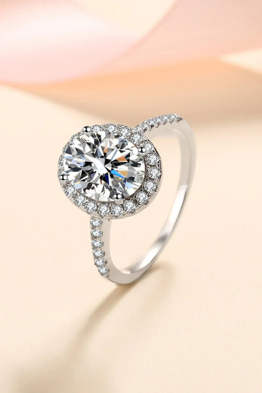 Ring Bianca - 2ct Moissanite Halo Ring, Sterling Silver Women's Ring Velanci