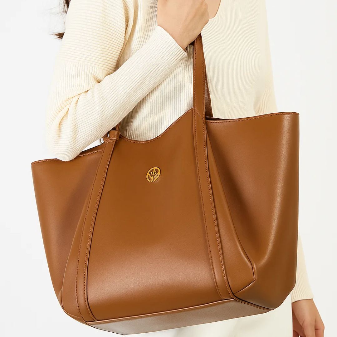 Celestial Poise Leather Handbag