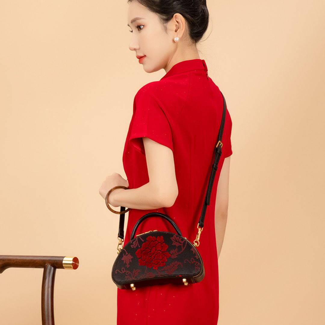Majestic Rose Velvet Handbag by Velanci