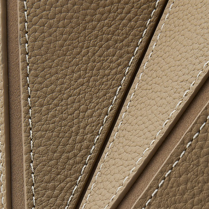 Elegant Camel Textured Leather Shoulder Tote