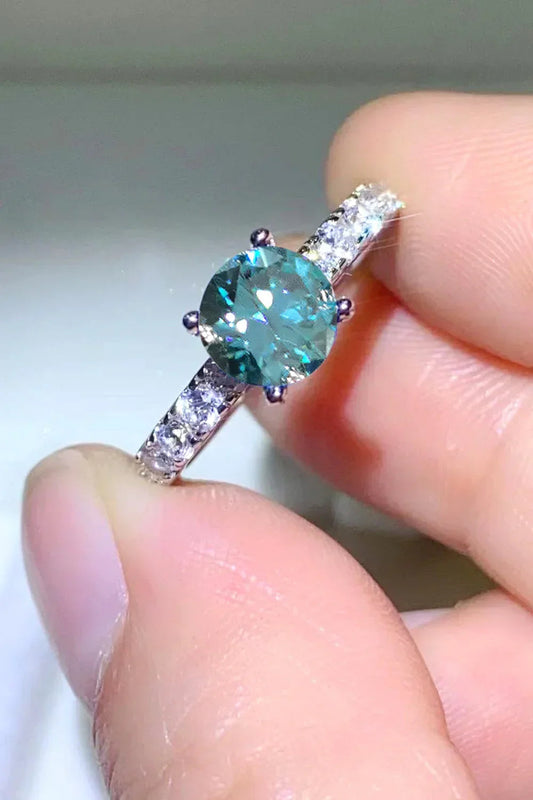 Moissanite Ring Giovanna - 1 Carat Side Stone Brilliance Women's Ring Velanci