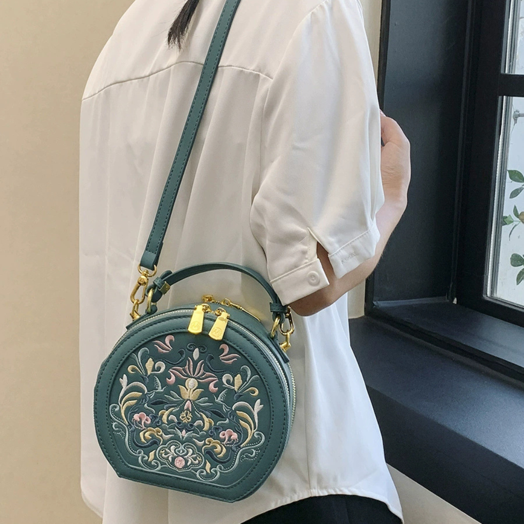 Velanci Louvre Mist Leather Handbag