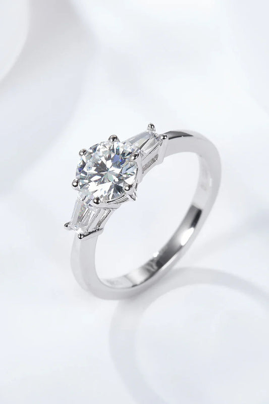 Ring Isabella - 1ct Moissanite Pt-Plated Center Solitaire Women's Ring Velanci