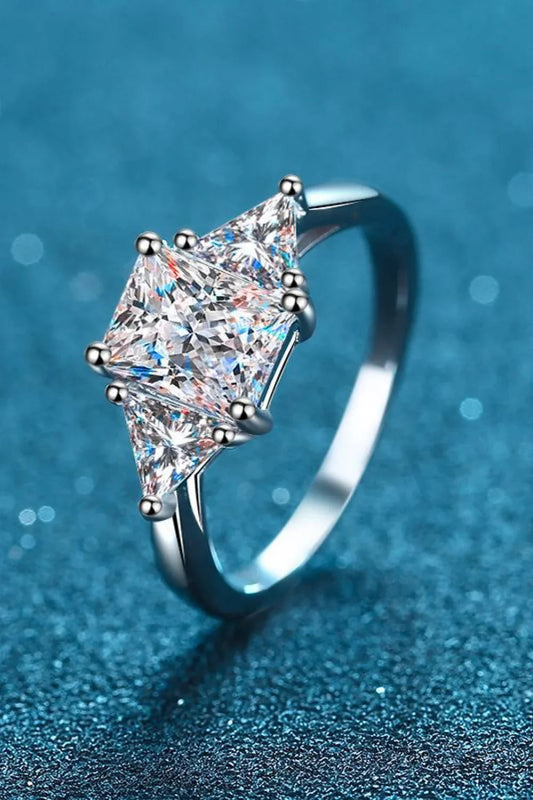 3 Carat Moissanite Ring Valentina - Rhodium-Plated Shine Women's Ring Velanci