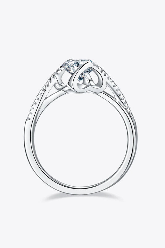 Ring Alessia - 1 Carat Moissanite Sterling Silver Twist Women's Ring Velanci