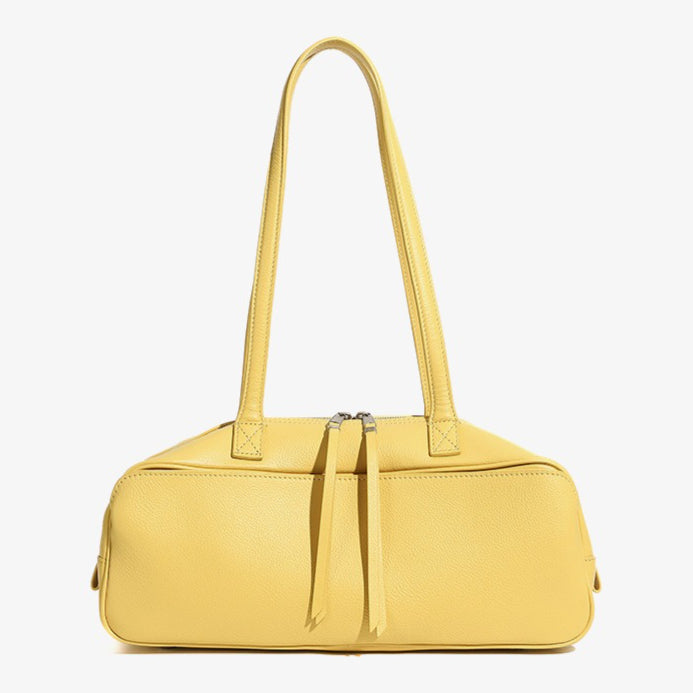 Exquisite Genuine Pebbled Leather Shoulder Handbag