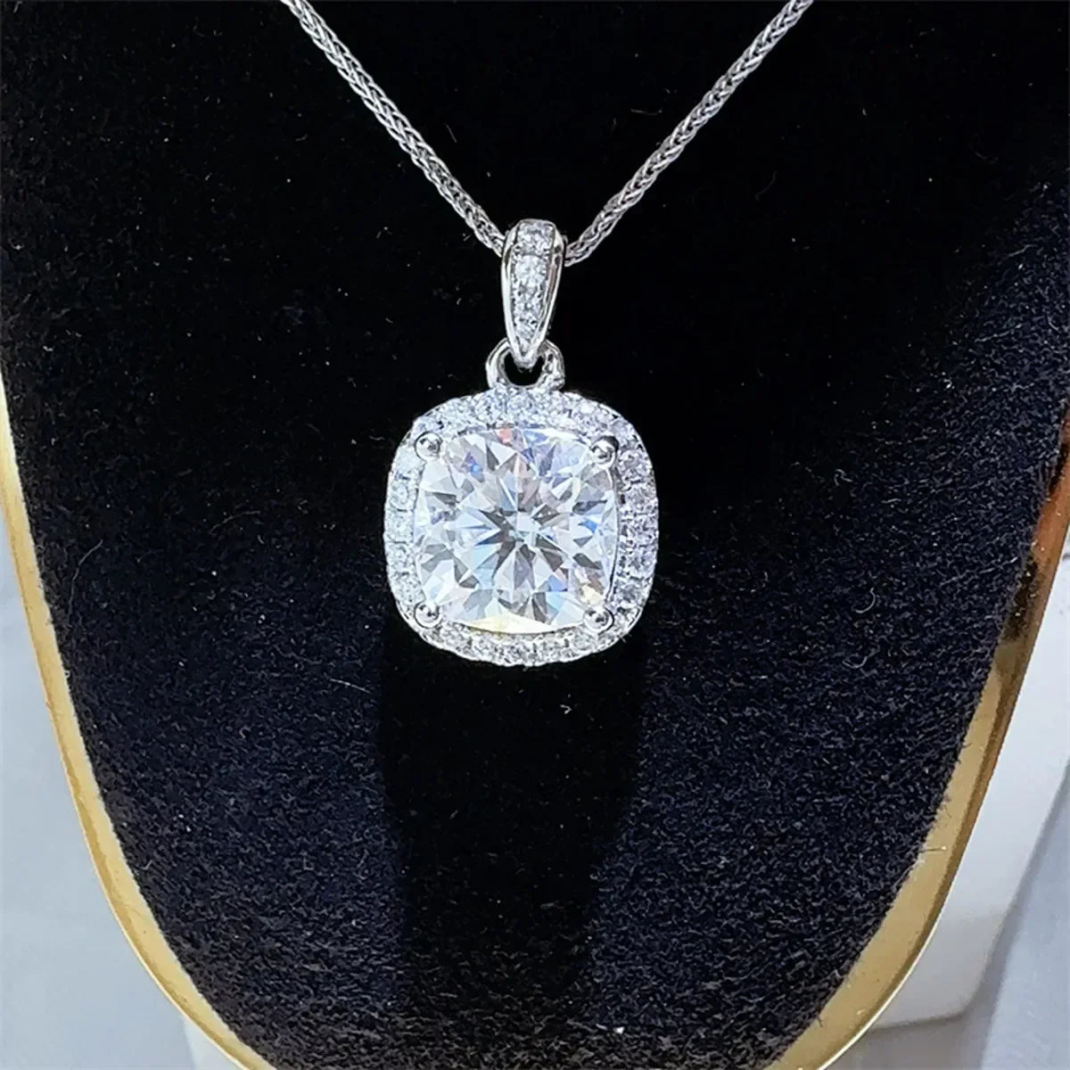 5 Carat Moissanite Sterling Silver Necklace Velanci