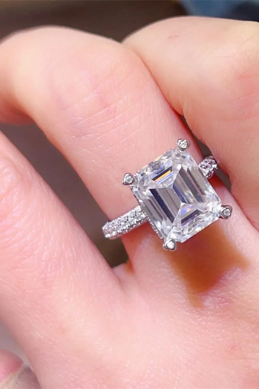 5 Carat Moissanite Ring Sofia - Emerald Cut Sparkle Women's Ring Velanci