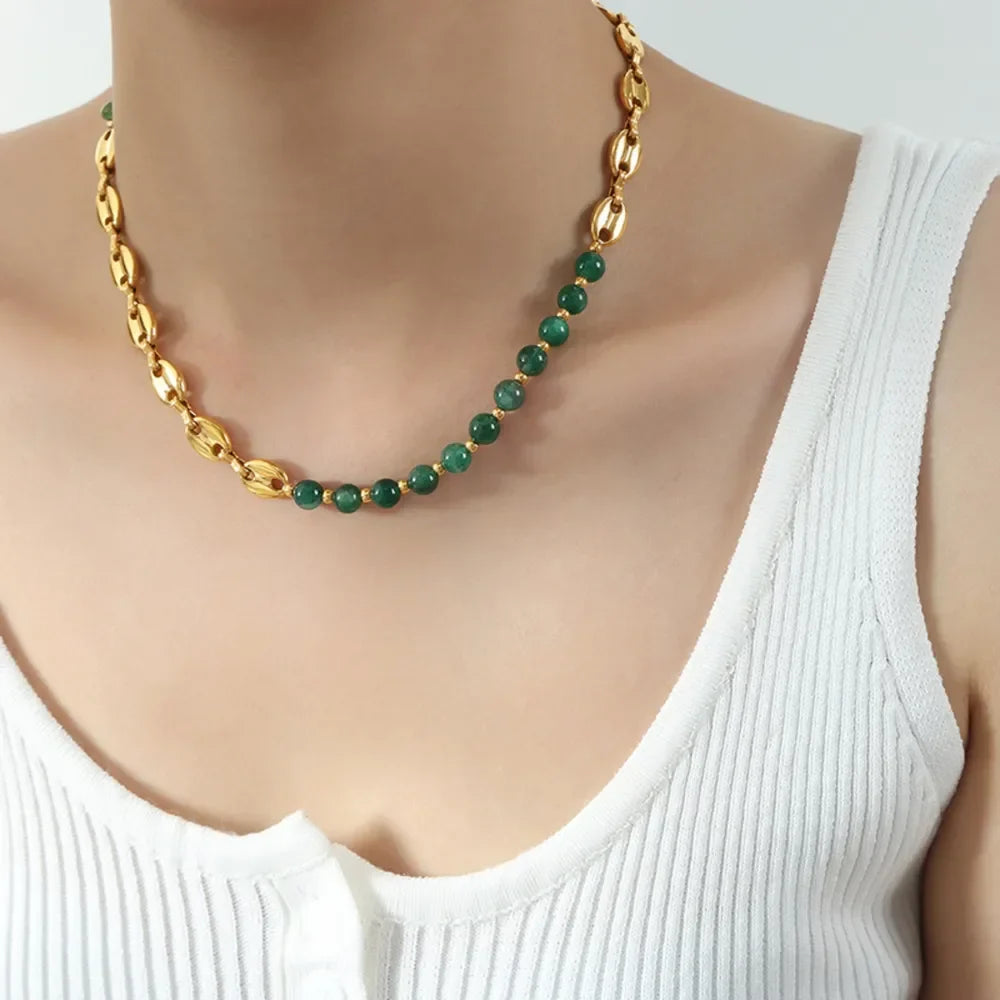Beaded Titanium Steel Necklace - Adjustable Hypoallergenic Velanci