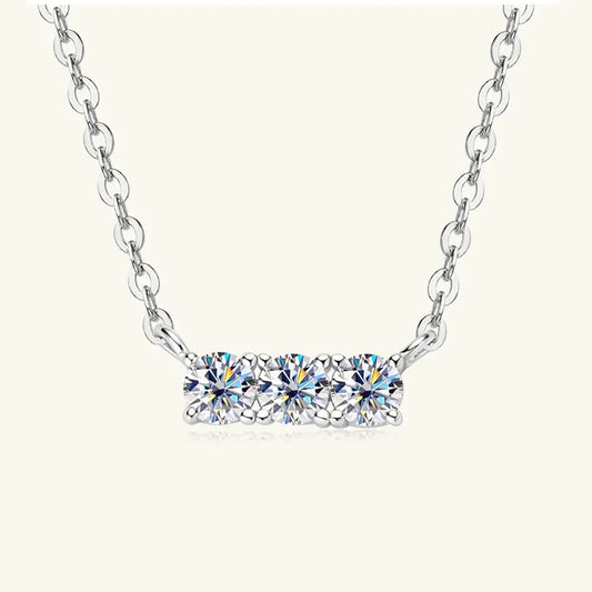 Moissanite Necklace - 18K Plated Sterling Silver Sparkle Velanci