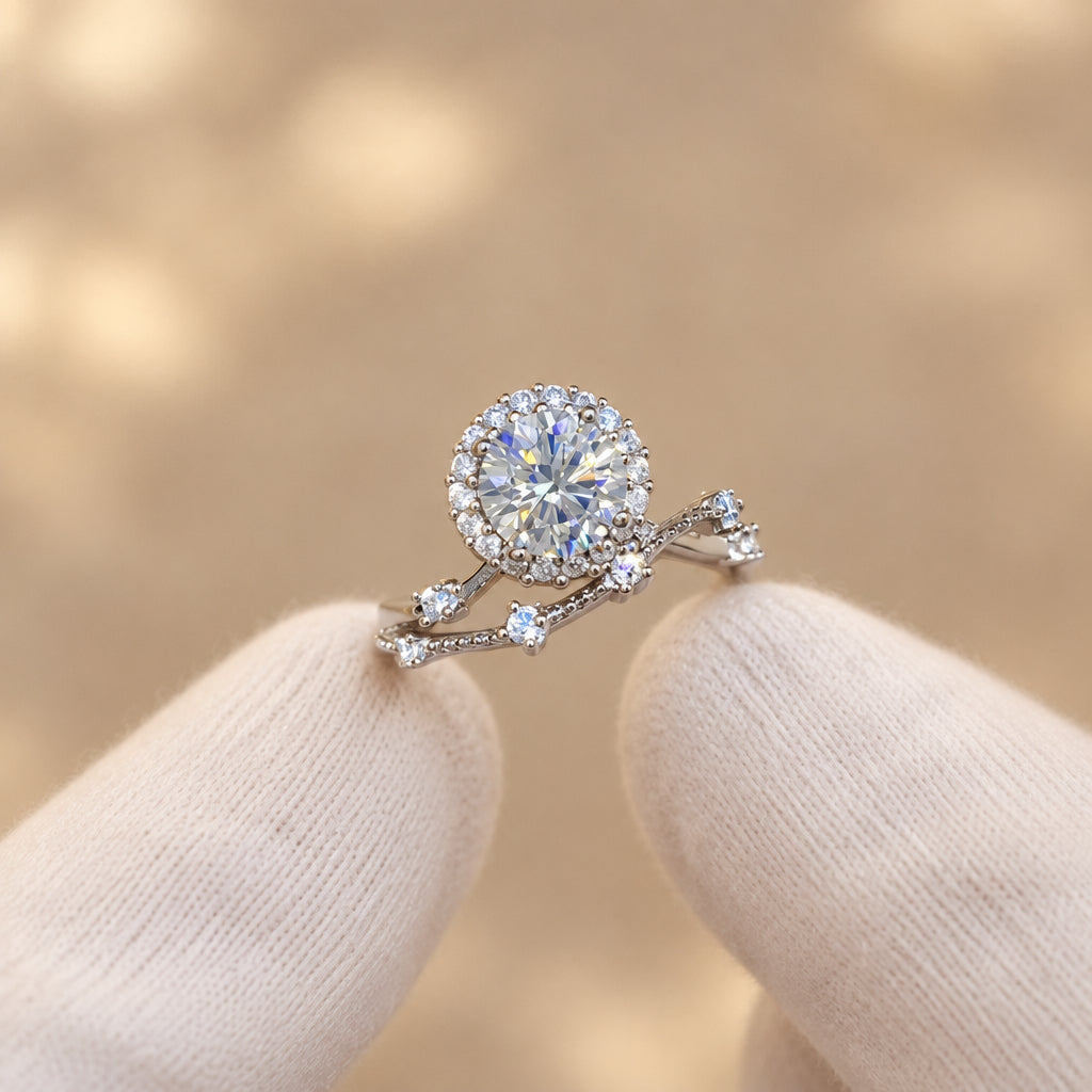 1 Carat Moissanite Platinum-Plated Ring Sofia - Daily Shine Women's Ring Velanci