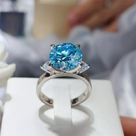 Moissanite Ring Francesca - 5 Ct Center Sparkle Sterling Women's Ring Velanci