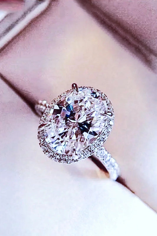 2 Carat Minimalist Moissanite Ring Alessia - Halo Shine Women's Ring Velanci