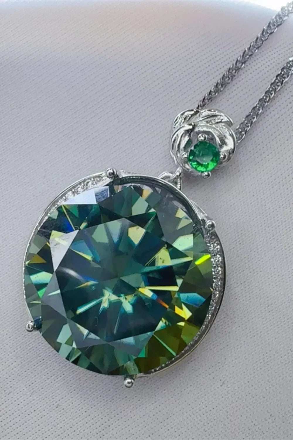 Moissanite Sterling Silver Pendant Necklace Everyday Wear Velanci