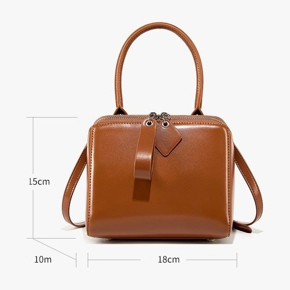 Chic French Inspired Genuine Leather Crossbody Bag