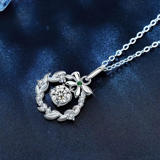 Moissanite Pendant Necklace - Adjustable Silver Chain Velanci
