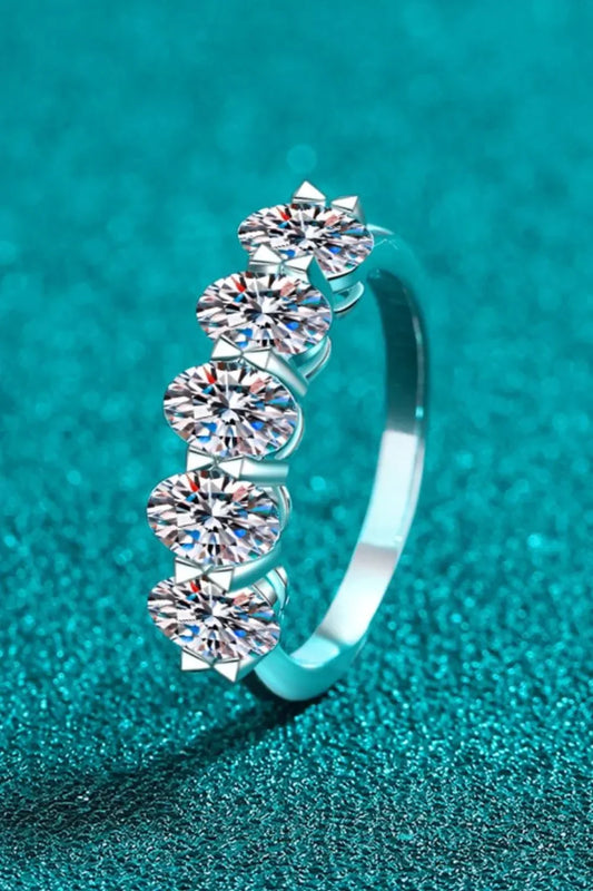 2.5 Carat Moissanite Ring Giulia - Five-Stone Arc Shine Women's Ring Velanci