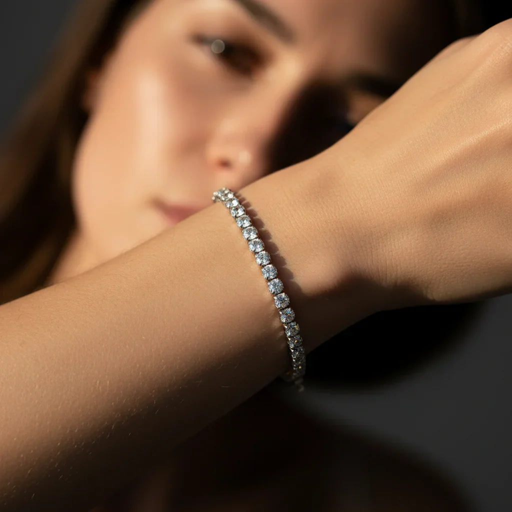 Light Trail Bracelet – CZ Tennis Bracelet (17.5 cm) Velanci