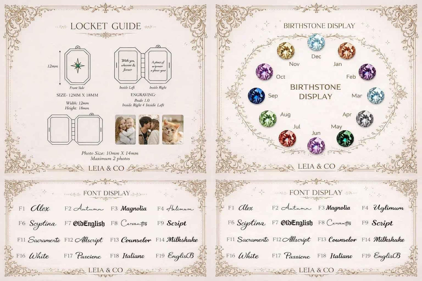 Custom Locket Necklace with Birthstone – Photo Pendant