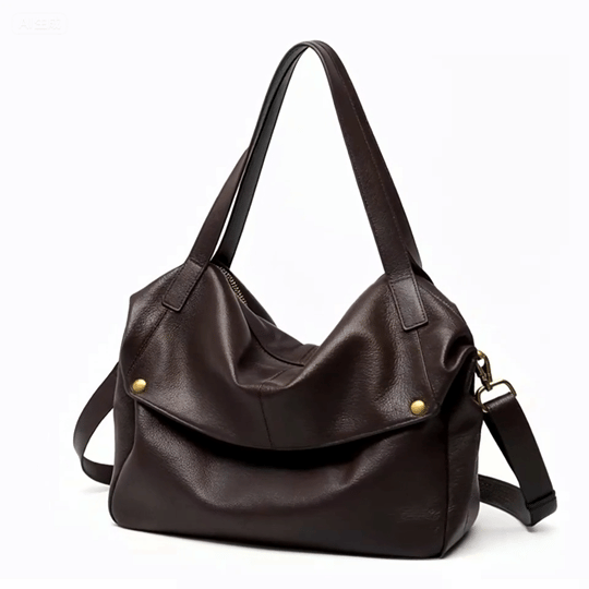 Retro Luxe Leather Minimalist Tote Bag