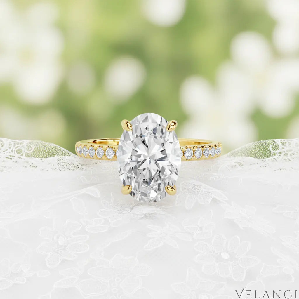 Gold Mini Solitaire Ring Bianca Womens Ring Velanci