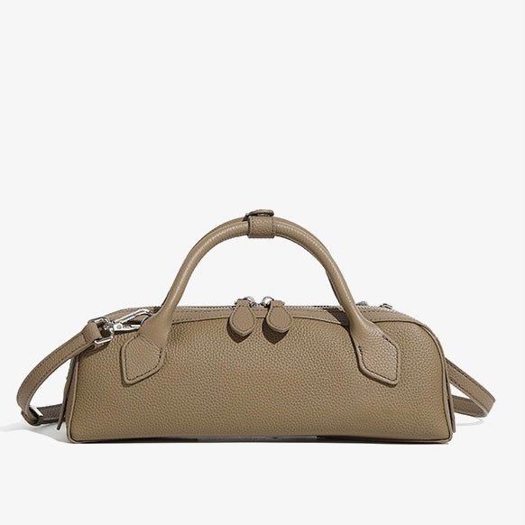 Top Grain Leather Elegant Baguette Handbag