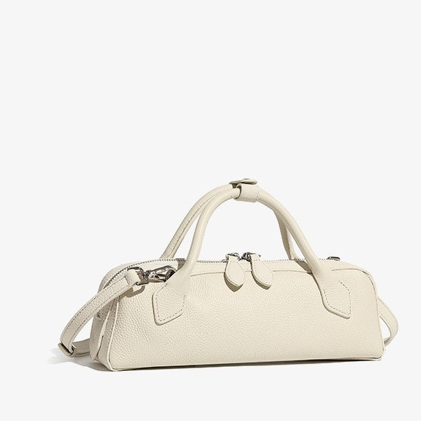 Top Grain Leather Elegant Baguette Handbag