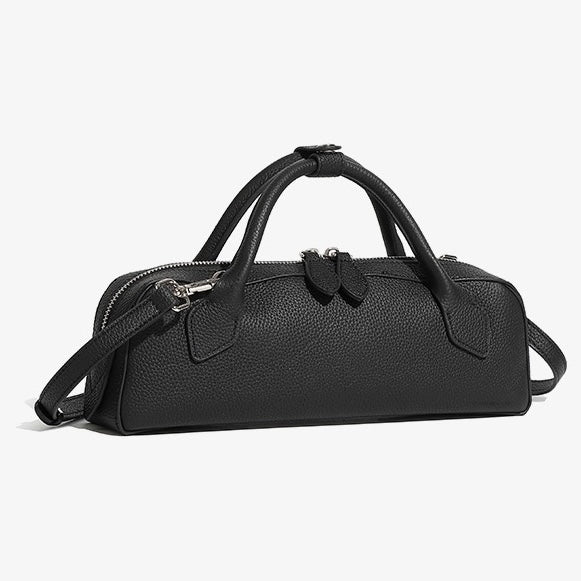 Top Grain Leather Elegant Baguette Handbag