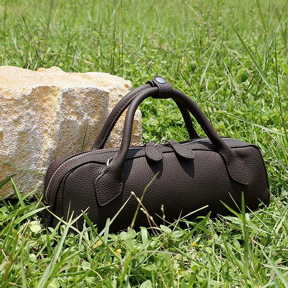 Top Grain Leather Elegant Baguette Handbag