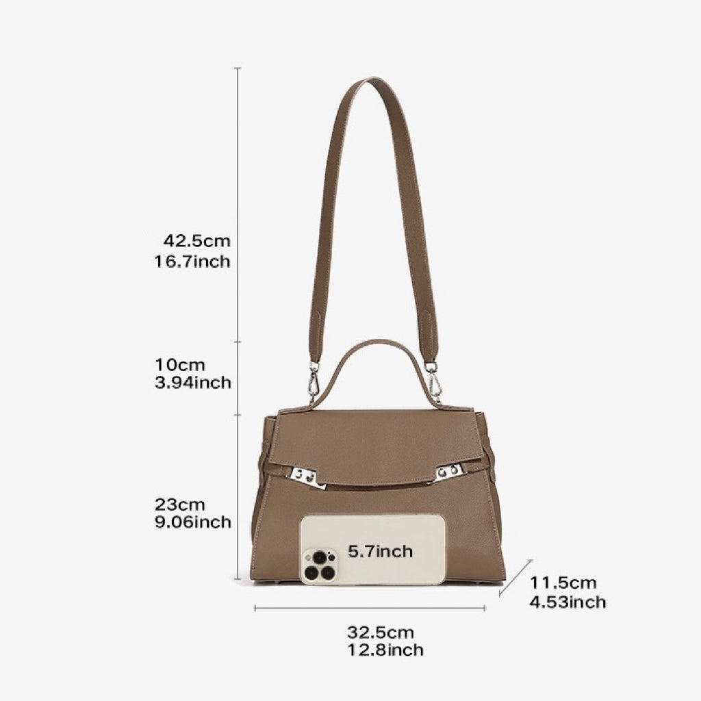 Elegant Women's Genuine Leather Large Capacity Tote Bag