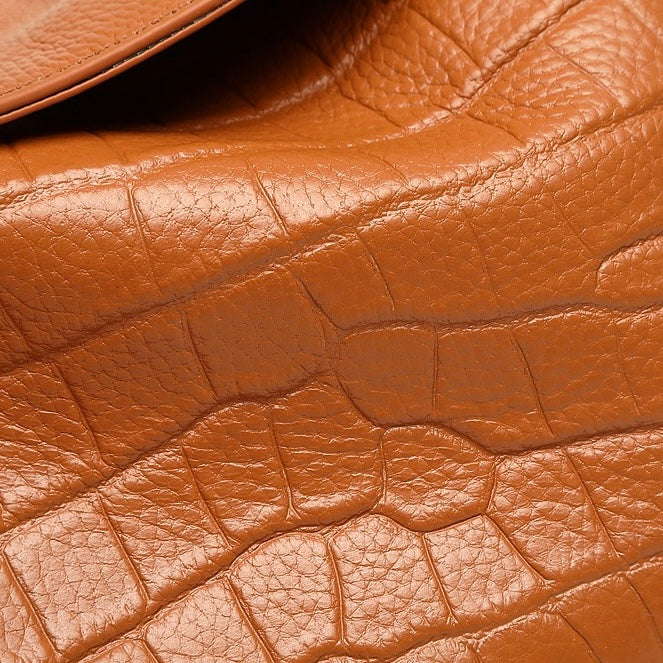 Croc-Embossed Leather Crossbody Bag for the Modern Woman