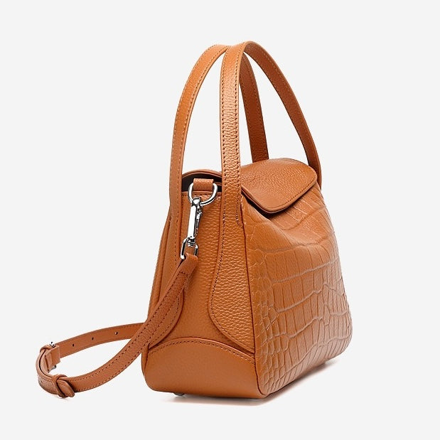 Croc-Embossed Leather Crossbody Bag for the Modern Woman
