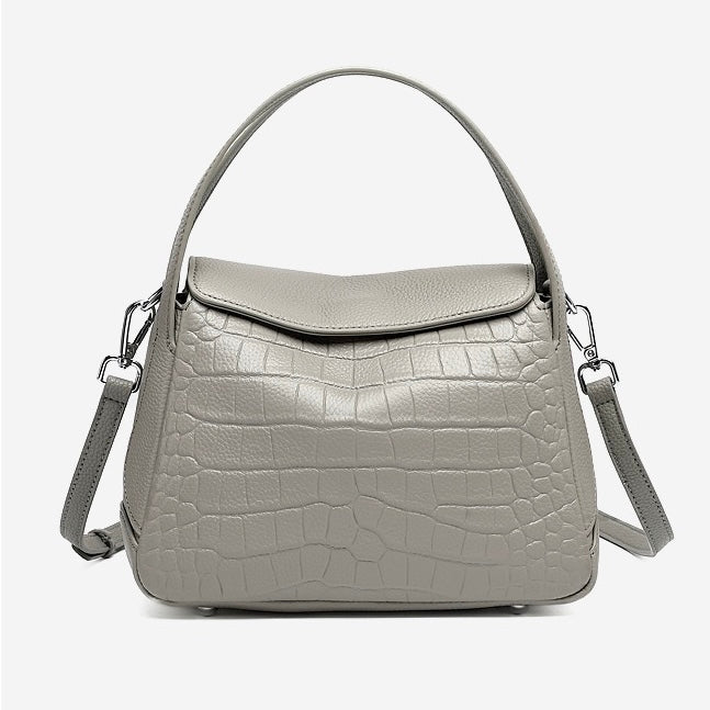 Croc-Embossed Leather Crossbody Bag for the Modern Woman