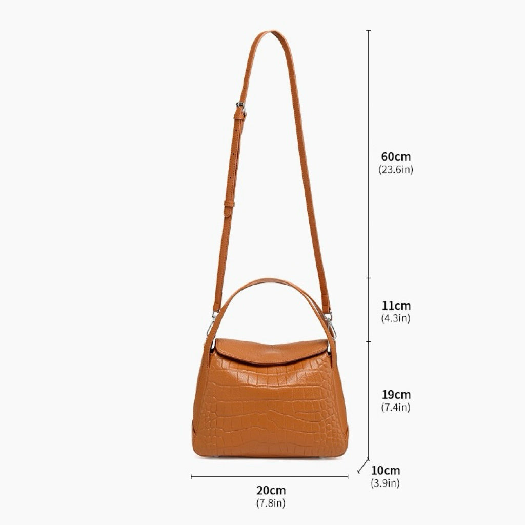 Croc-Embossed Leather Crossbody Bag for the Modern Woman