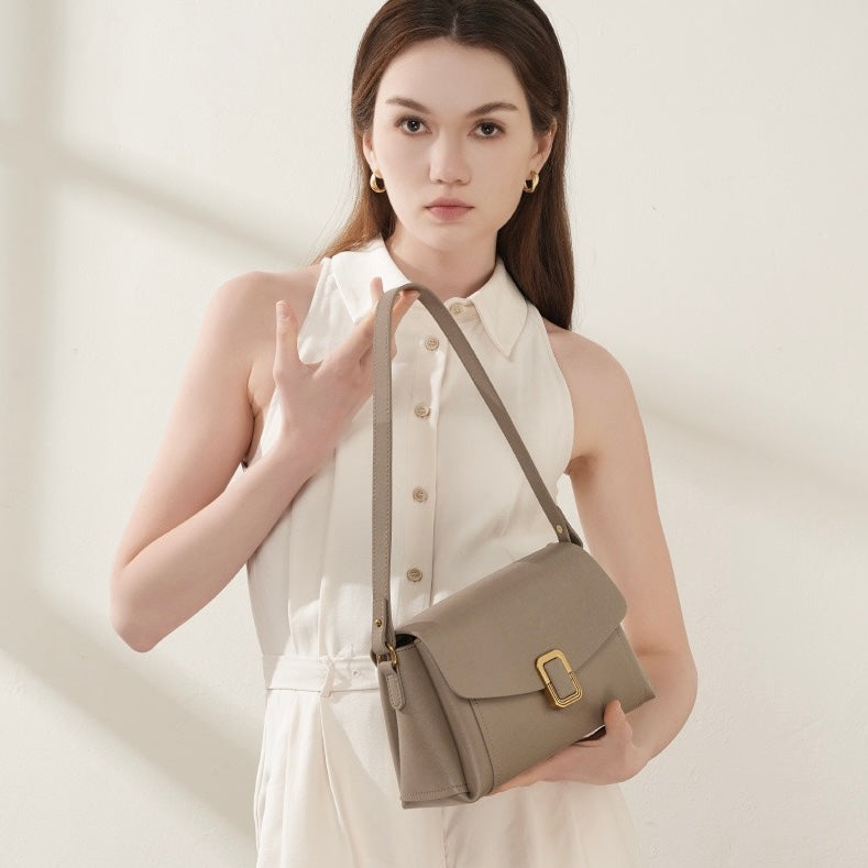 Maillard Elegance Women's Genuine Leather Commuter Tote Bag