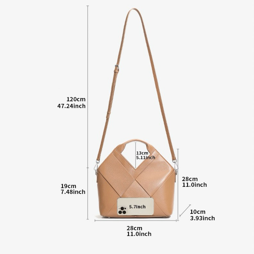 Sophisticated Women's Genuine Leather Woven Handbag