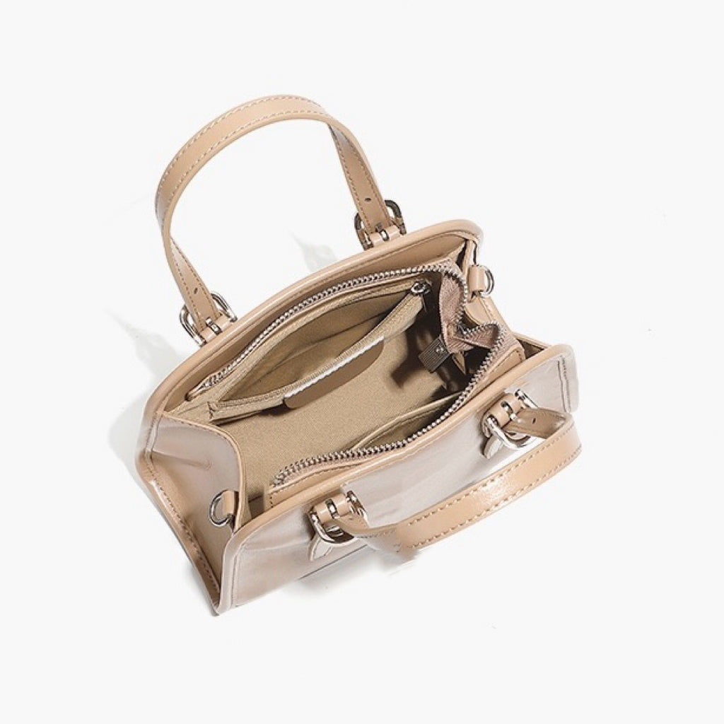 Elegant Genuine Leather Bowling Commuter Clutch Bag