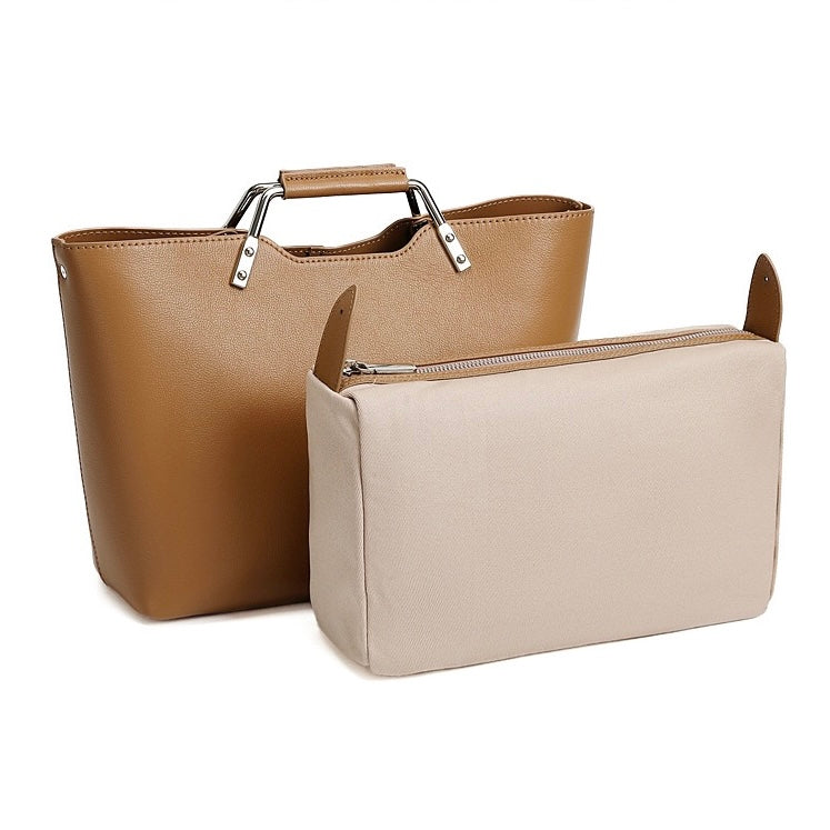 Genuine Leather Minimalist Arch-Handle Crossbody Bag