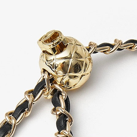 Elegant Genuine Leather Quilted Crossbody Bag with Chain Strap