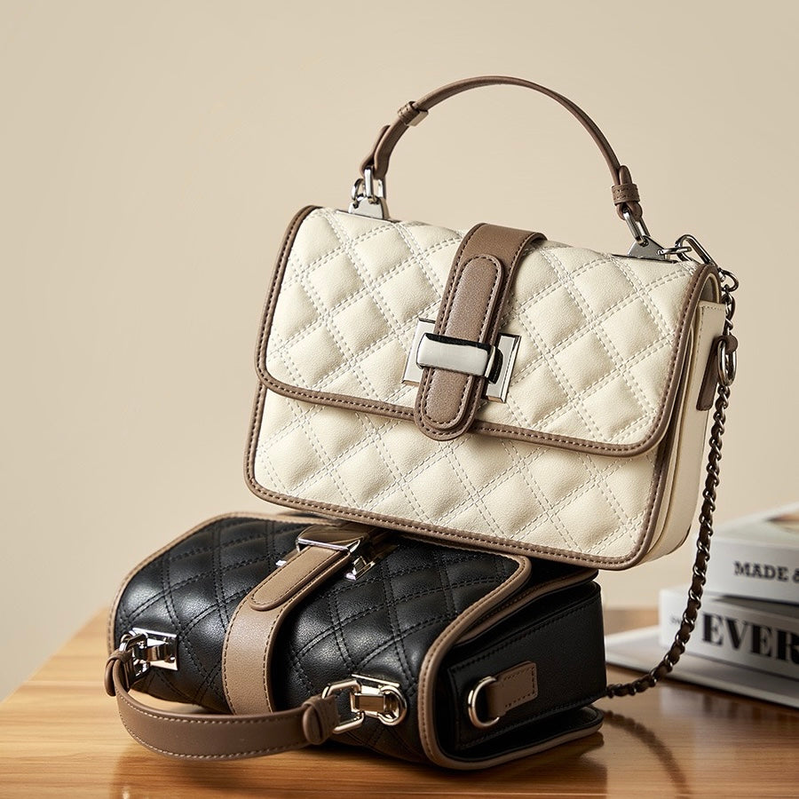 Luxe Quilted Genuine Leather Crossbody Bag for Everyday Elegance