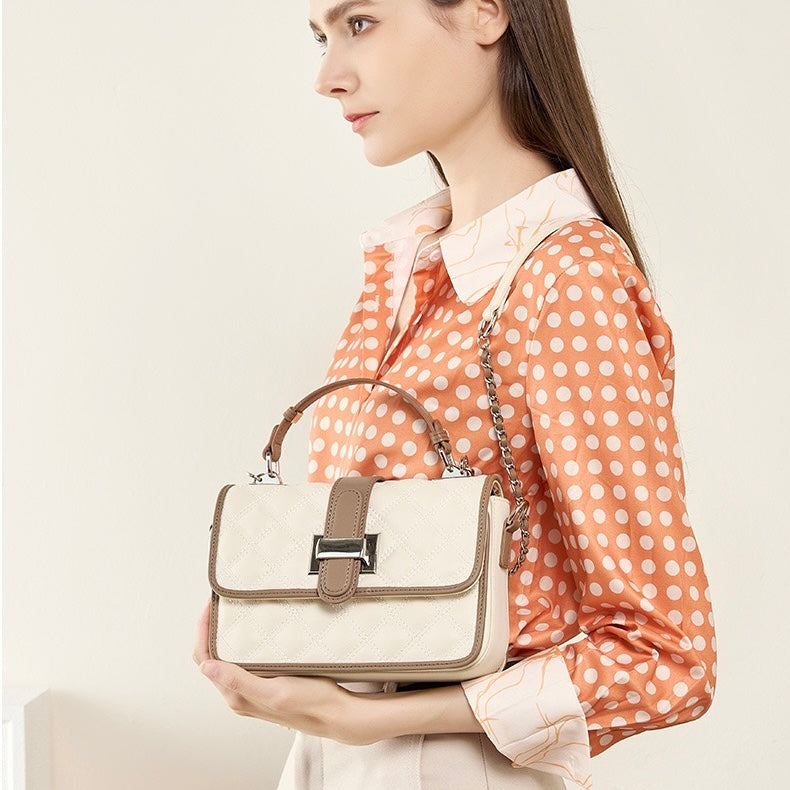 Luxe Quilted Genuine Leather Crossbody Bag for Everyday Elegance
