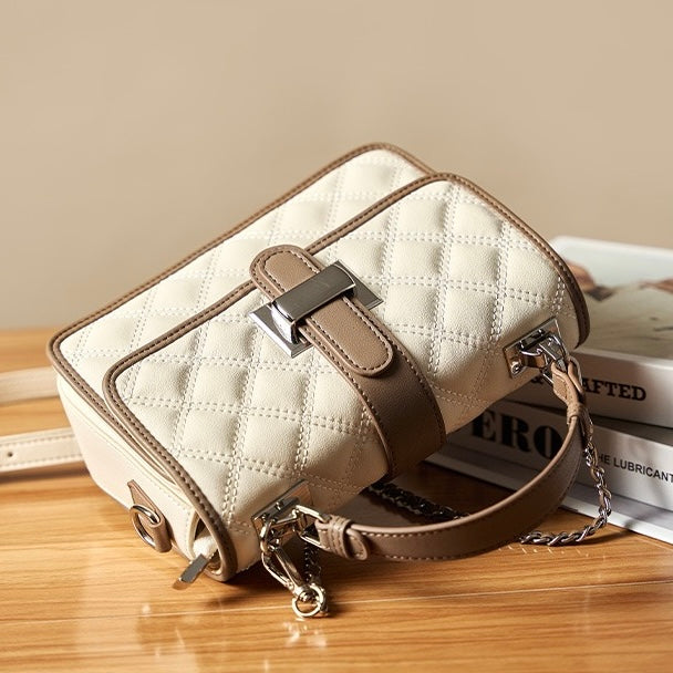 Luxe Quilted Genuine Leather Crossbody Bag for Everyday Elegance