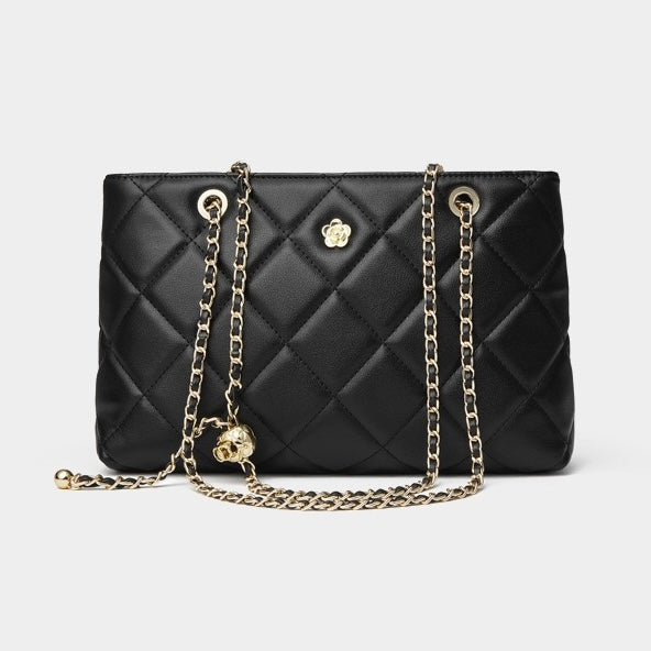 Quilted Genuine Leather Luxury Chain Shoulder Bag