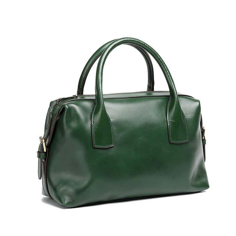 Luxurious Pebbled Leather Convertible Satchel with Elegant Top Handles