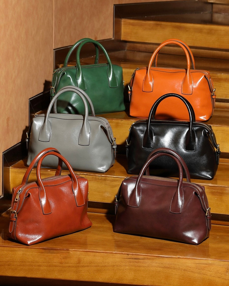 Luxurious Pebbled Leather Convertible Satchel with Elegant Top Handles