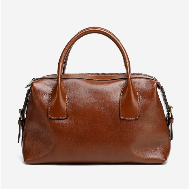 Luxurious Pebbled Leather Convertible Satchel with Elegant Top Handles