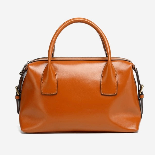 Luxurious Pebbled Leather Convertible Satchel with Elegant Top Handles